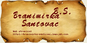 Branimirka Santovac vizit kartica